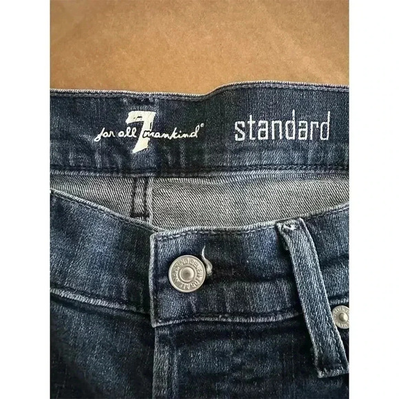7 For All Mankind Men's Distressed Straight Jeans Blue Size 32 #003 - Picture 3 of 6
